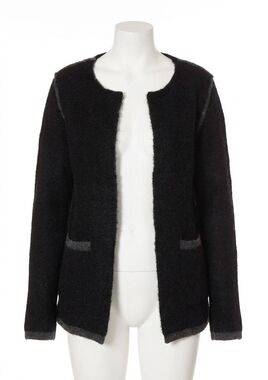 NEW THEO THE LABEL collarless sweater blazer in black